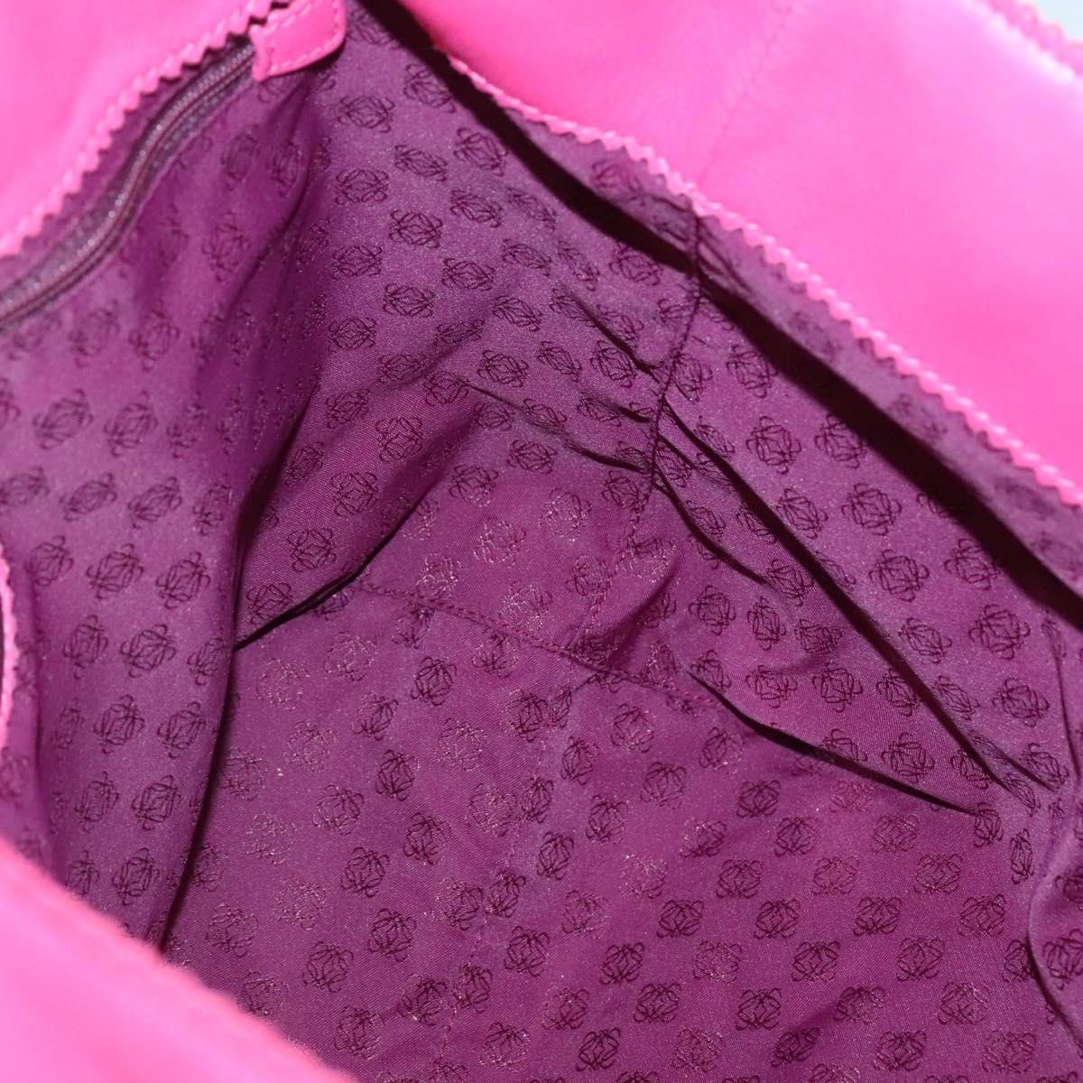 LOEWE Anagram Tote Bag Leather Pink Silver Auth 141784