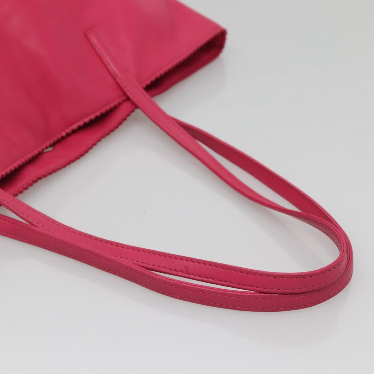 LOEWE Anagram Tote Bag Leather Pink Silver Auth 141784