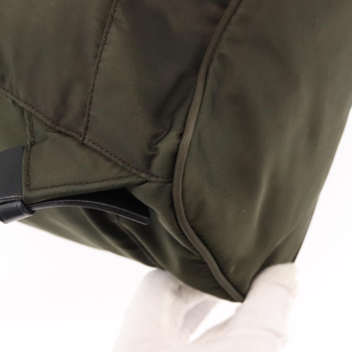 PRADA Backpack Nylon Khaki Silver Auth 141801