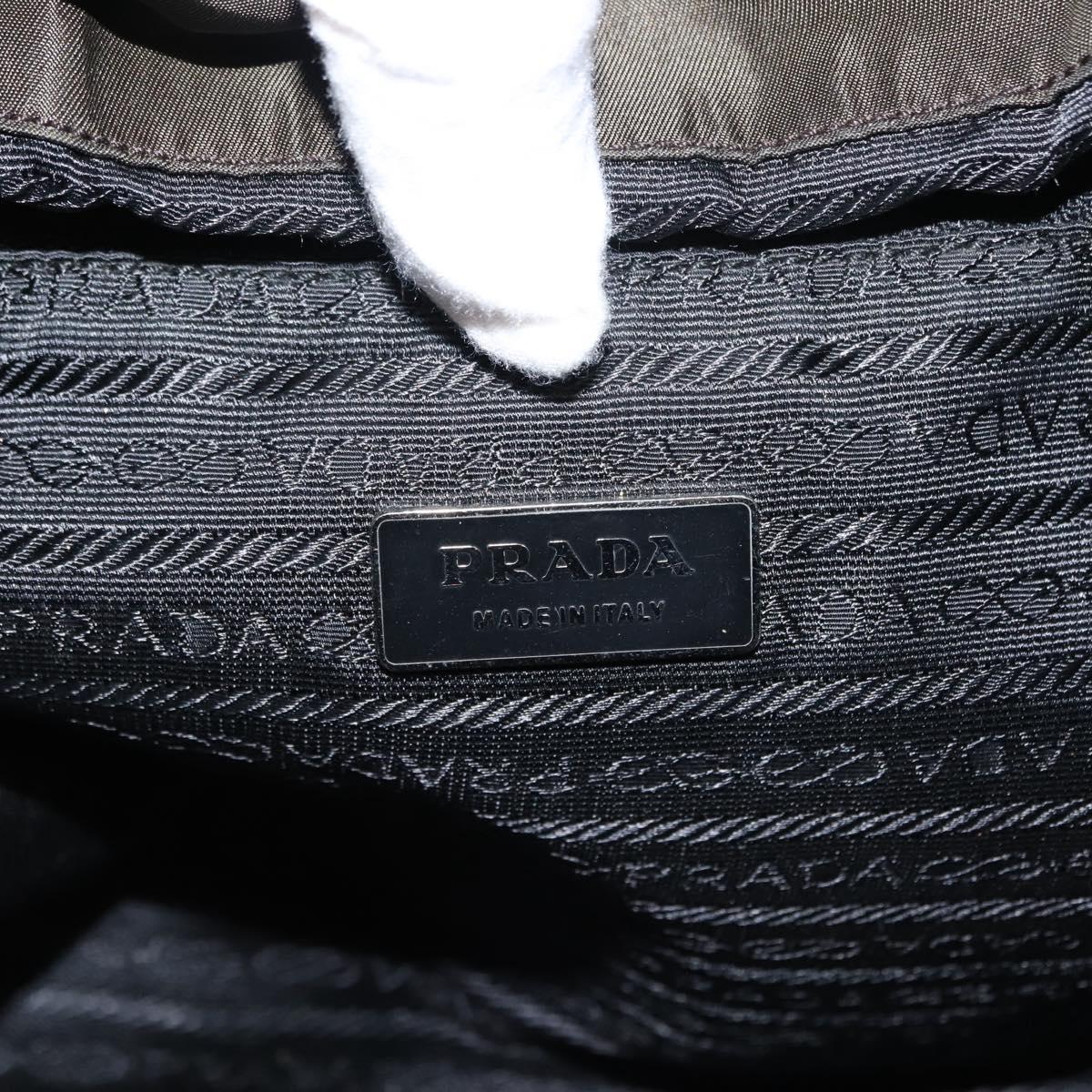 PRADA Backpack Nylon Khaki Silver Auth 141801