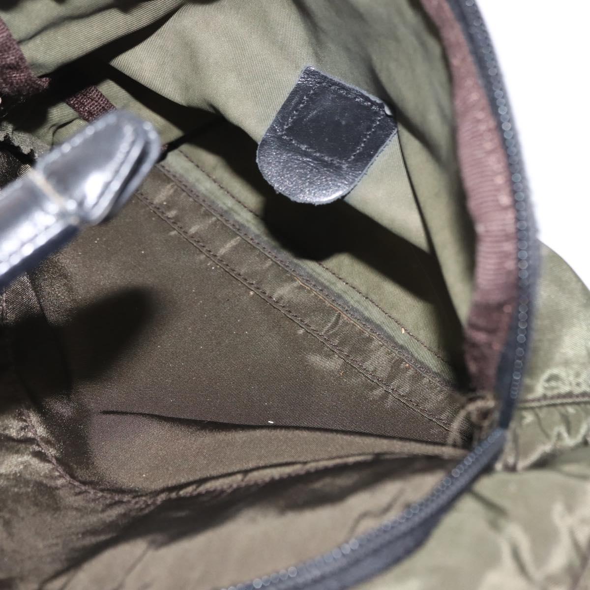 PRADA Backpack Nylon Khaki Silver Auth 141801