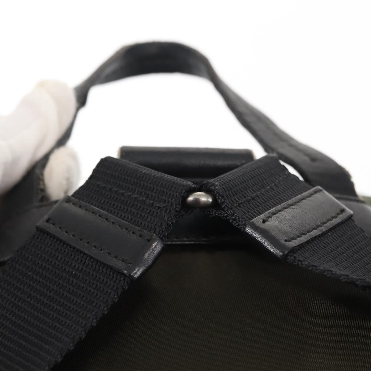 PRADA Backpack Nylon Khaki Silver Auth 141801