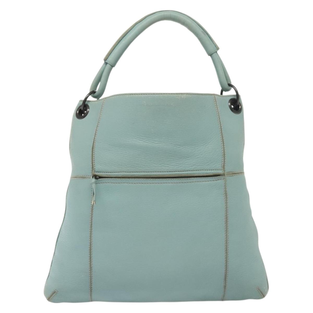 BOTTEGA VENETA Shoulder Bag Leather Light Blue 115778 Auth 141815