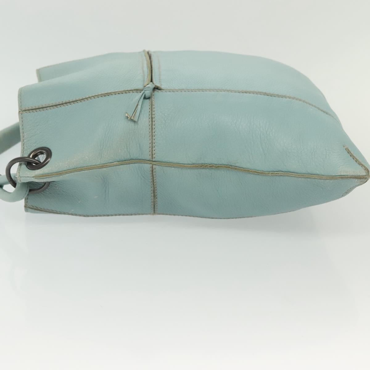 BOTTEGA VENETA Shoulder Bag Leather Light Blue 115778 Auth 141815
