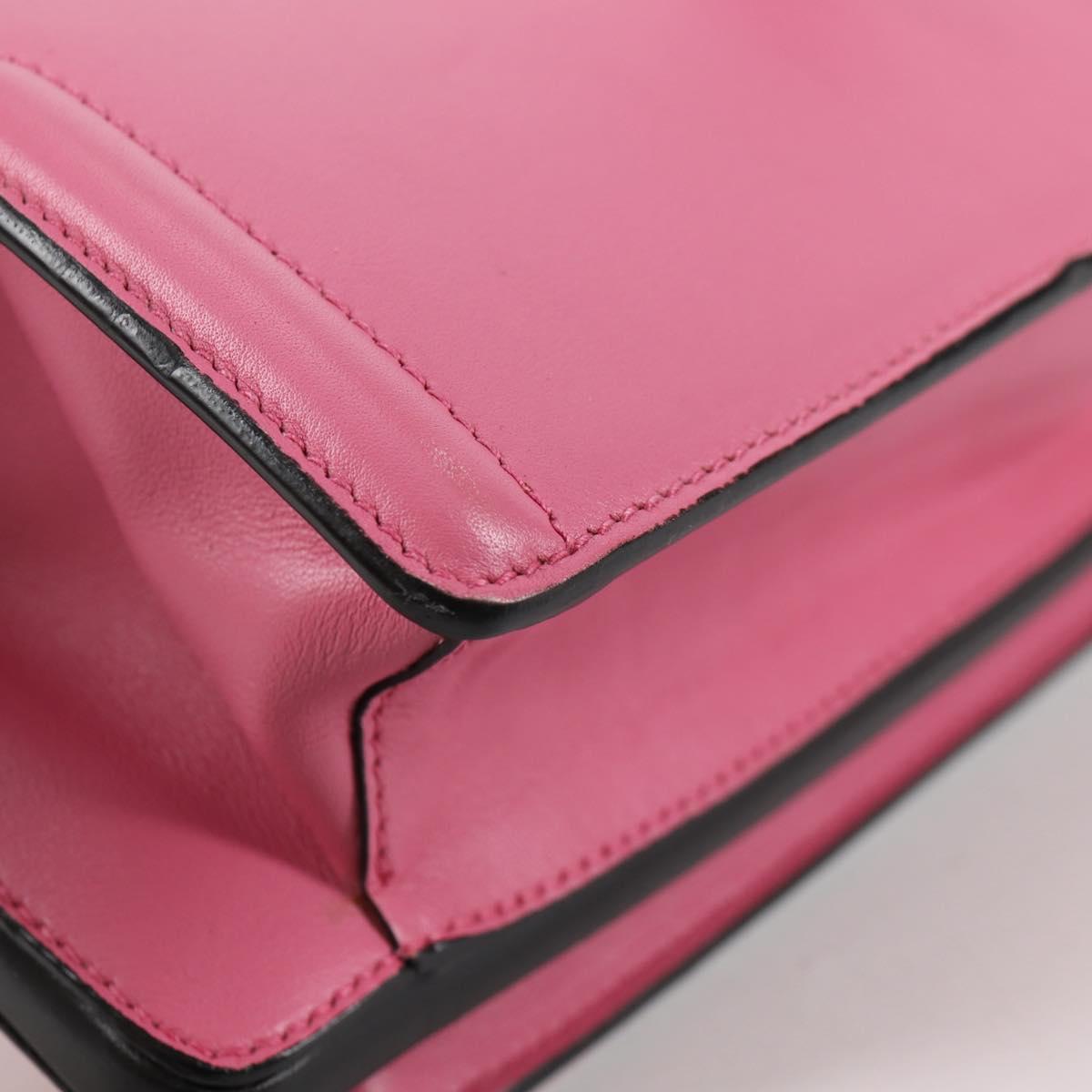 PRADA Bell Hand Bag Leather 2way Pink Gold Auth 141818M