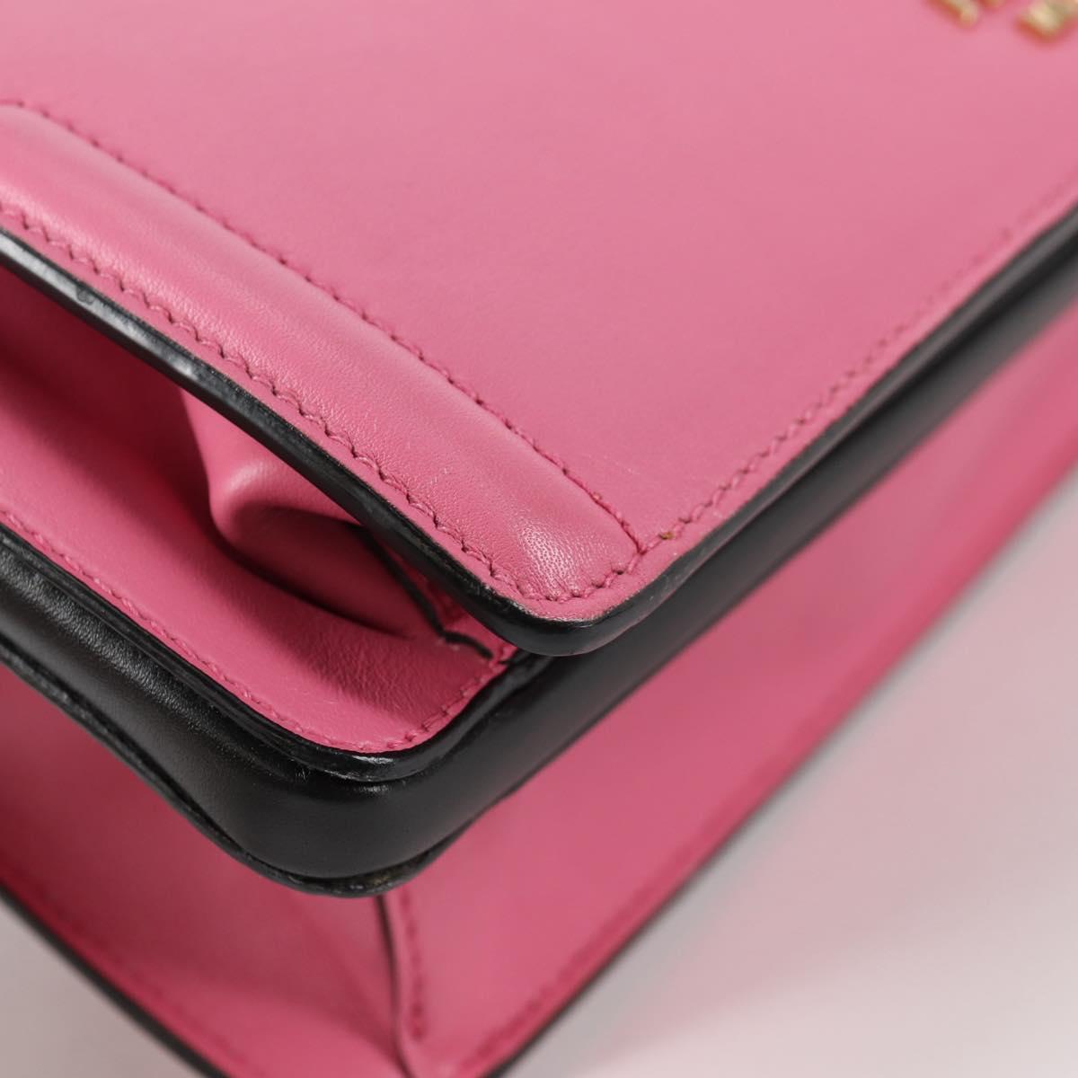 PRADA Bell Hand Bag Leather 2way Pink Gold Auth 141818M