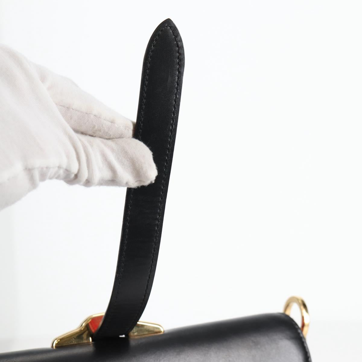 PRADA Bell Hand Bag Leather 2way Pink Gold Auth 141818M