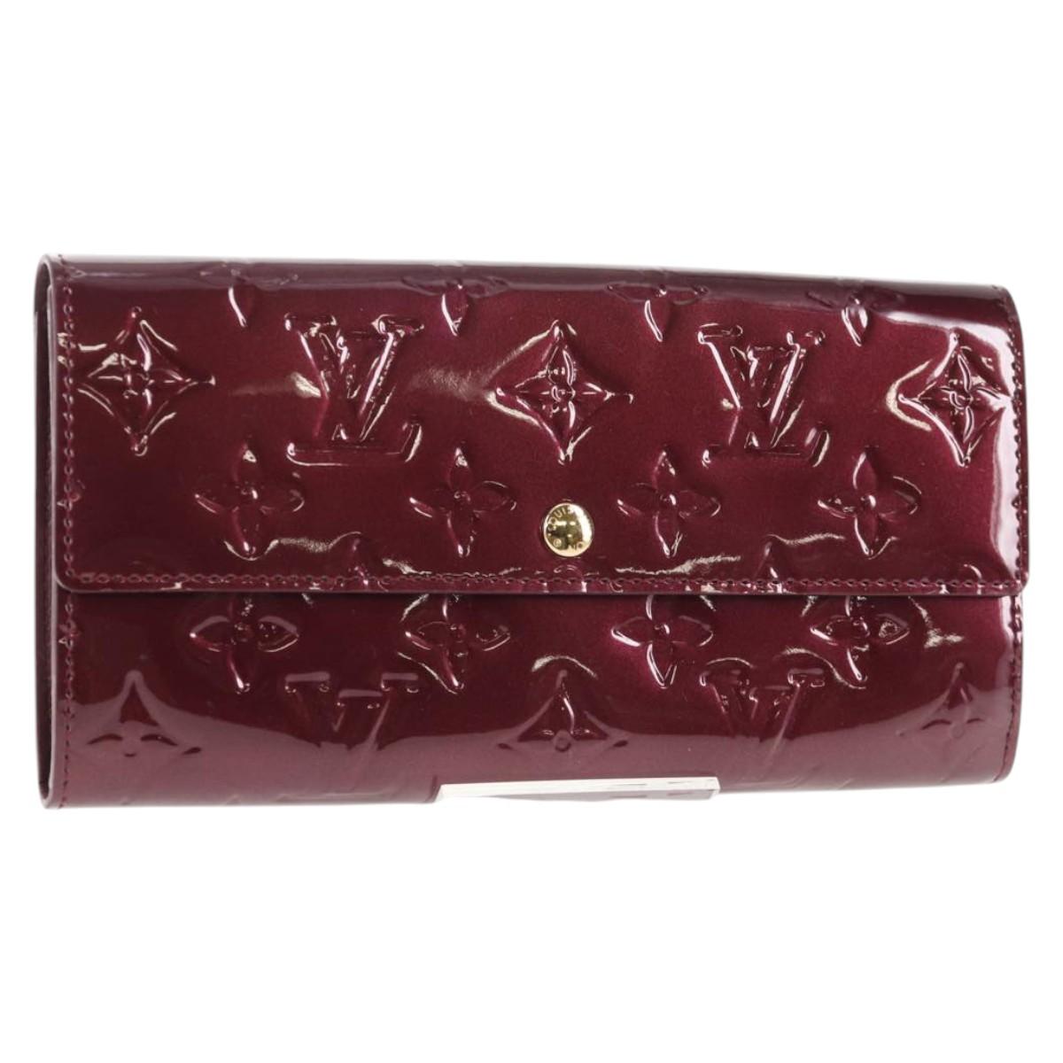LOUIS VUITTON Vernis Portefeuille Sarah Wallet Rouge Favist M91521 Auth 141830V
