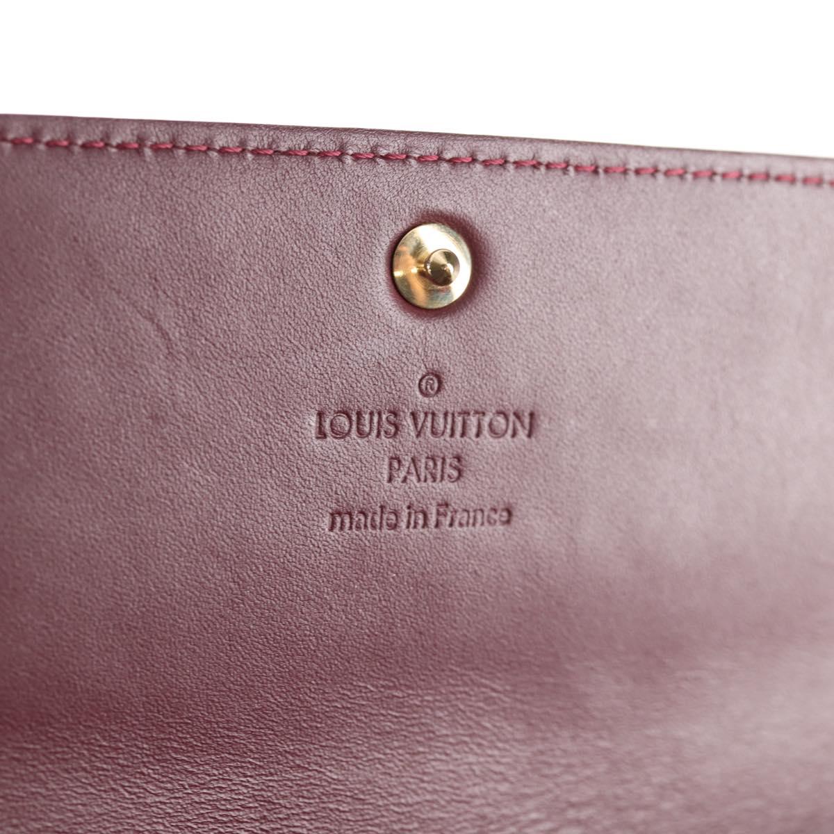 LOUIS VUITTON Vernis Portefeuille Sarah Wallet Rouge Favist M91521 Auth 141830V