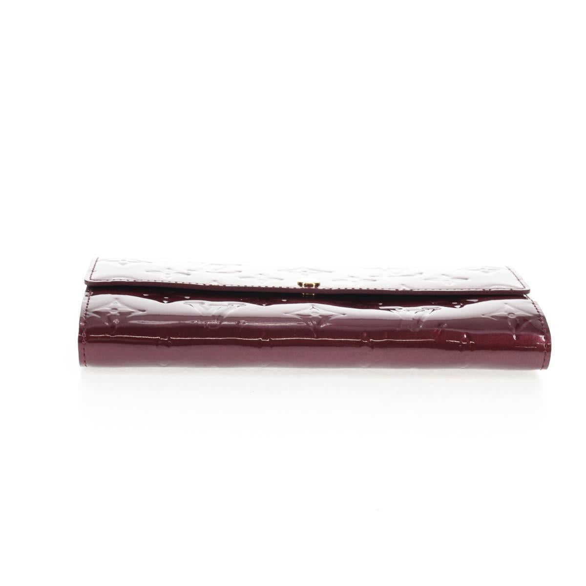 LOUIS VUITTON Vernis Portefeuille Sarah Wallet Rouge Favist M91521 Auth 141830V