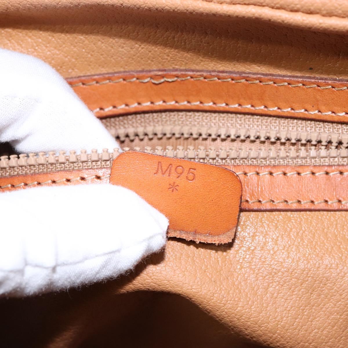 CELINE Macadam Canvas Hand Bag PVC Leather Brown Gold Auth 141839