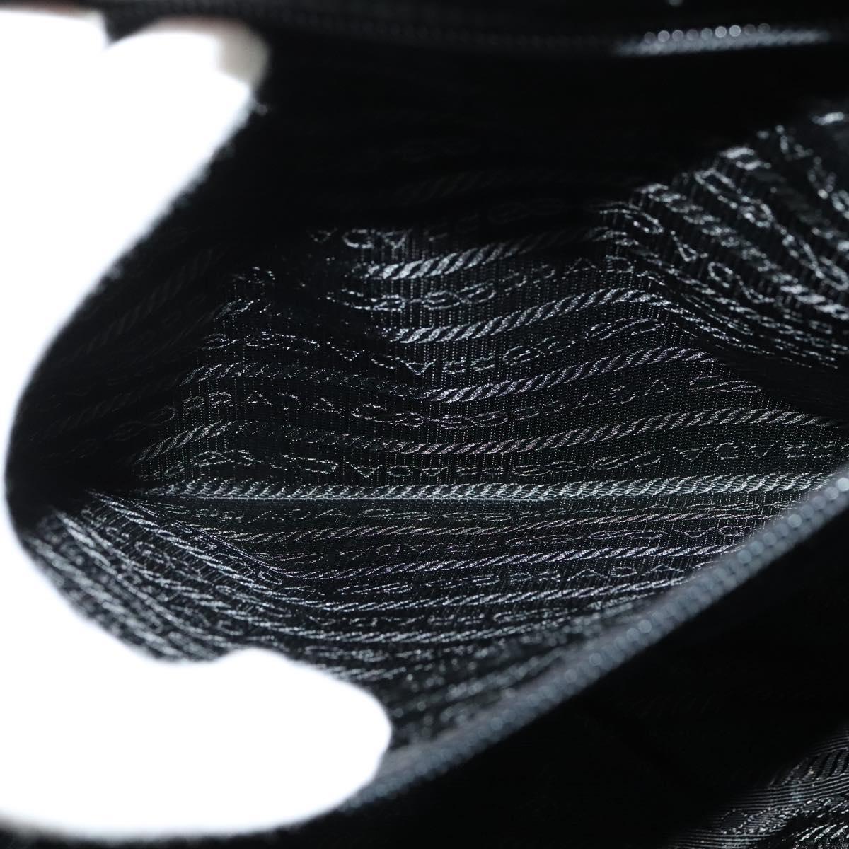 PRADA Hand Bag Velor Black Silver Auth 141854