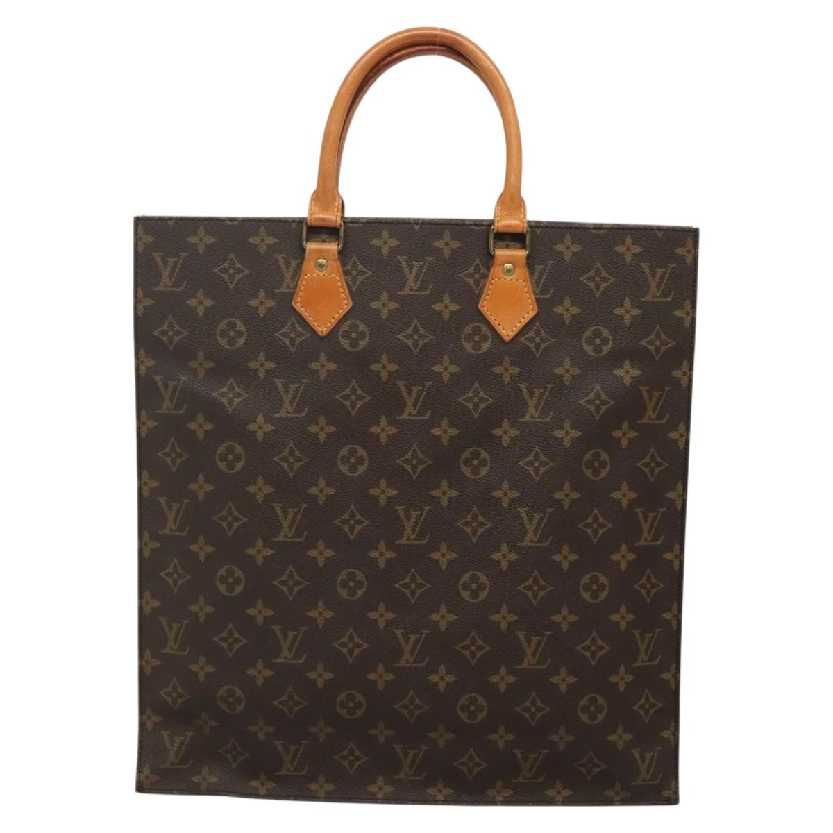 LOUIS VUITTON Monogram Sac Plat Hand Bag M51140 LV Auth 141860