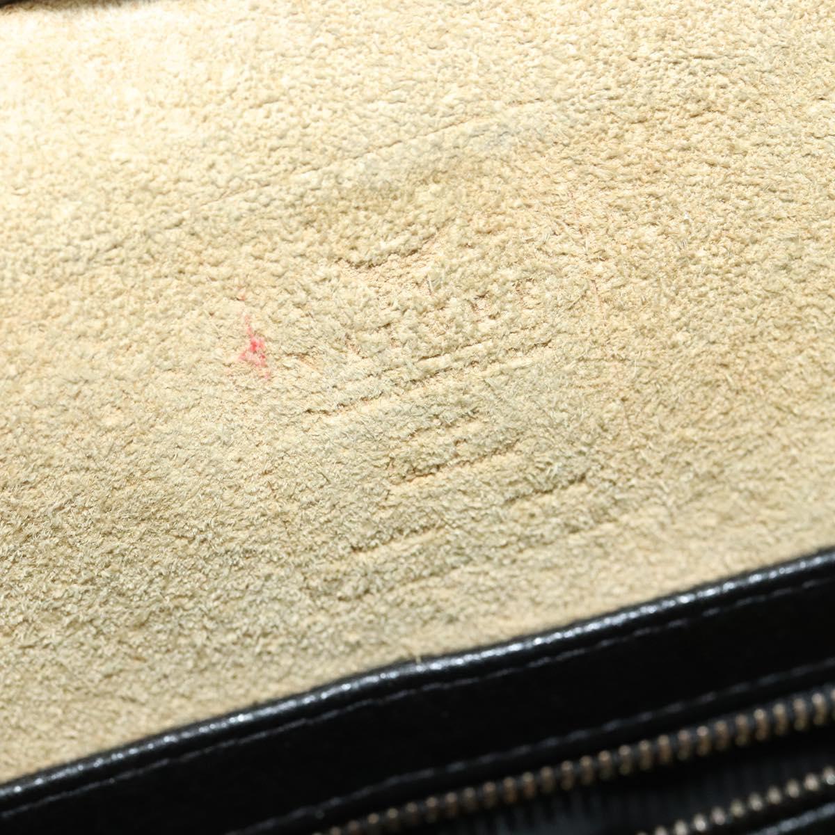 MCM Studs Shoulder Bag Leather Black Gold Auth 141865