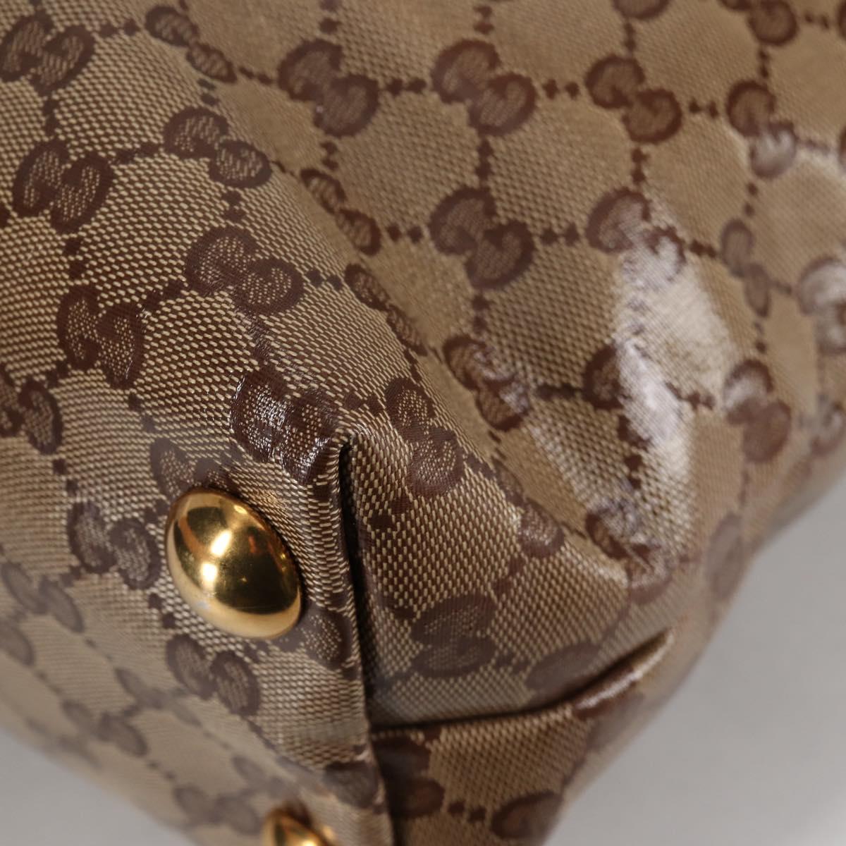 GUCCI Babushka GG Crystal Tote Bag Coated Canvas Gold Beige 208940 Auth 141867V