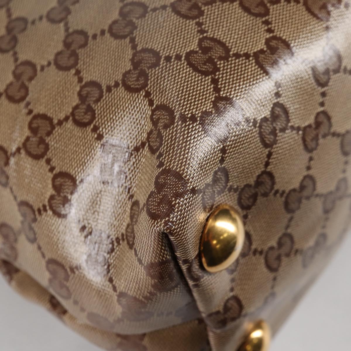 GUCCI Babushka GG Crystal Tote Bag Coated Canvas Gold Beige 208940 Auth 141867V