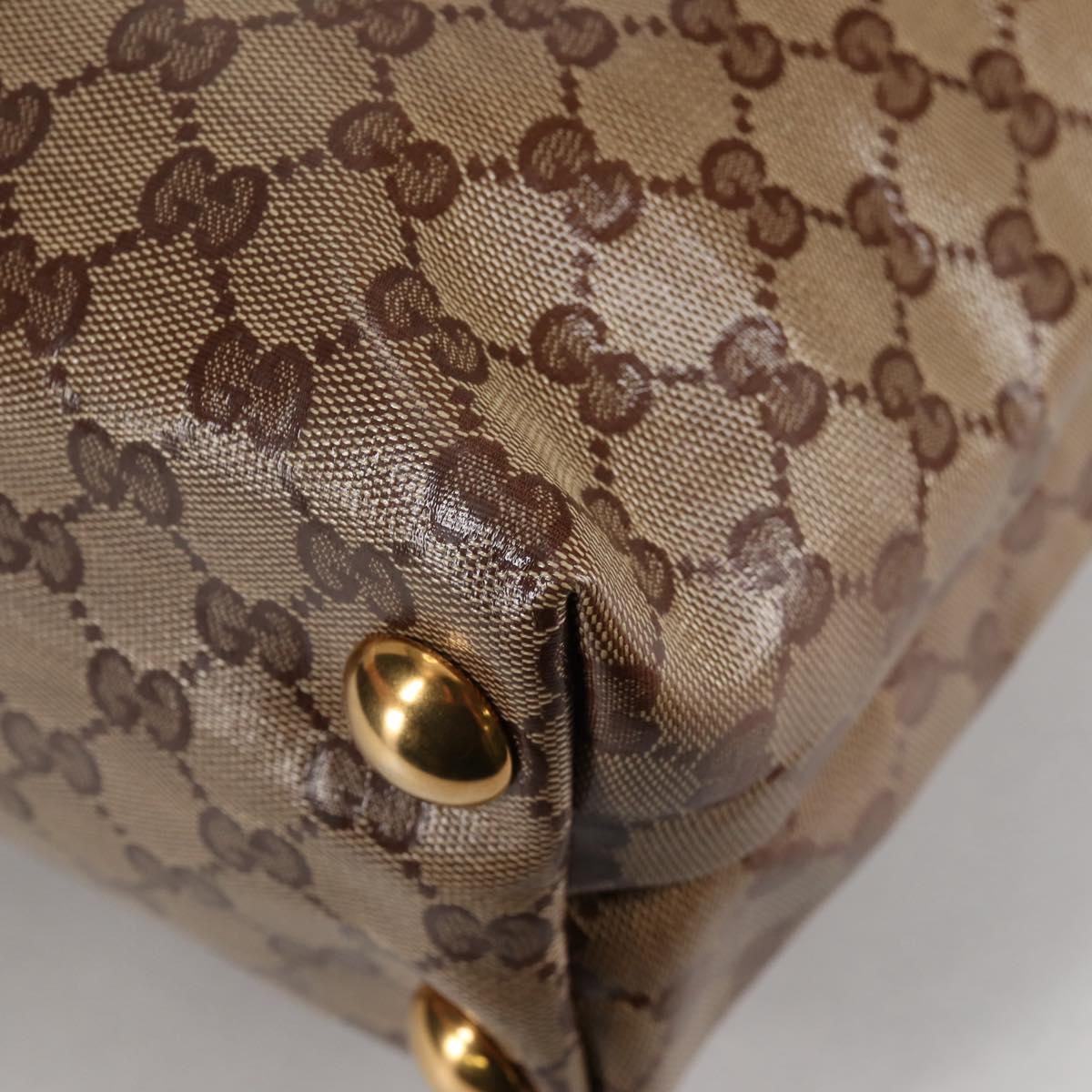 GUCCI Babushka GG Crystal Tote Bag Coated Canvas Gold Beige 208940 Auth 141867V