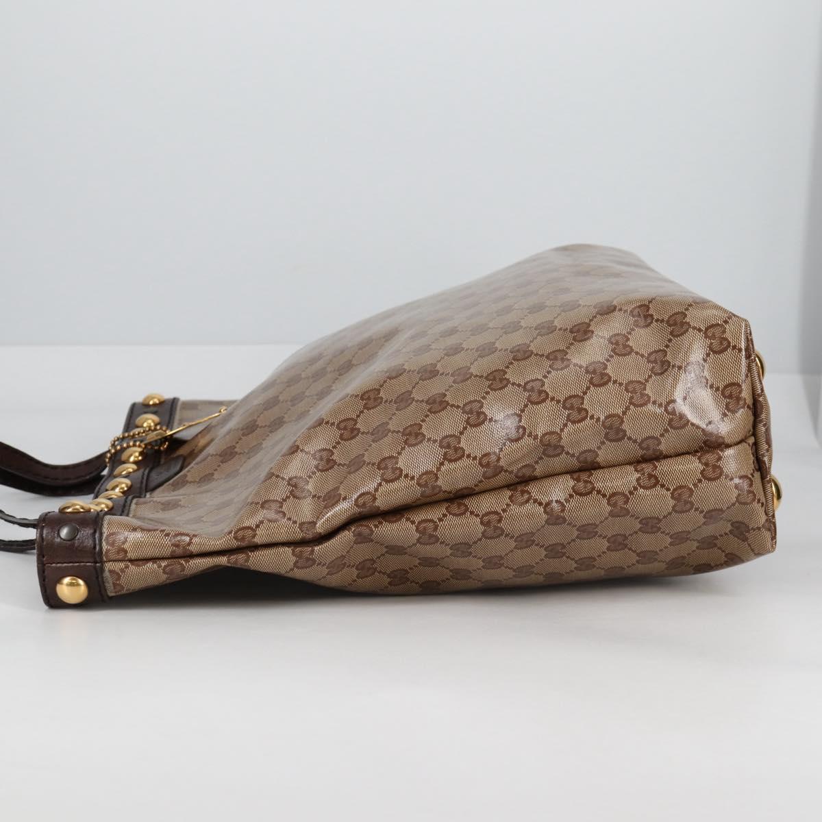 GUCCI Babushka GG Crystal Tote Bag Coated Canvas Gold Beige 208940 Auth 141867V