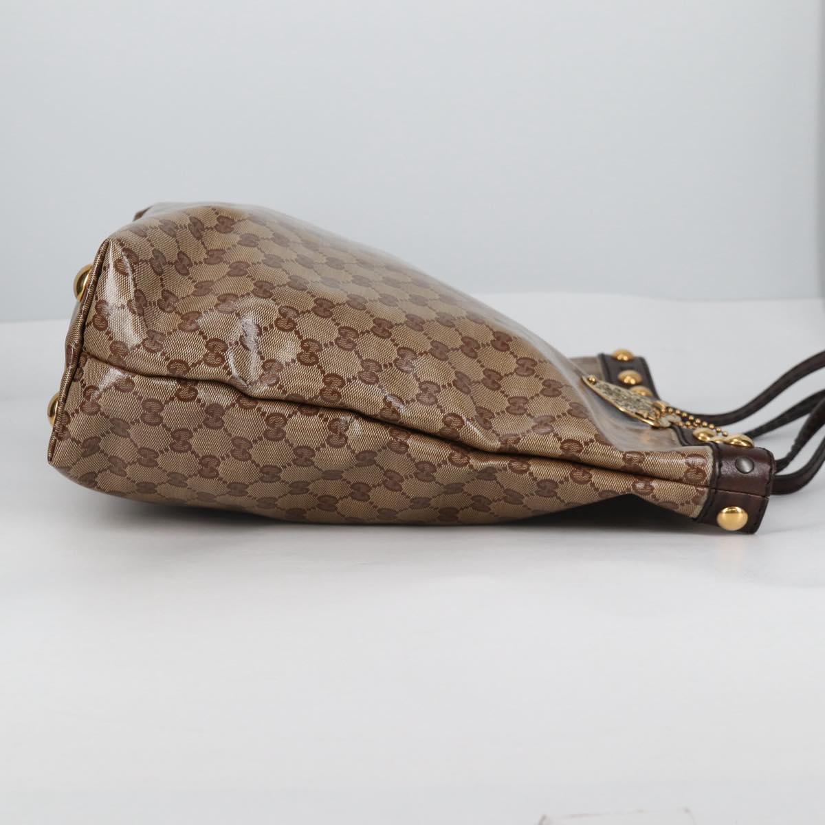 GUCCI Babushka GG Crystal Tote Bag Coated Canvas Gold Beige 208940 Auth 141867V
