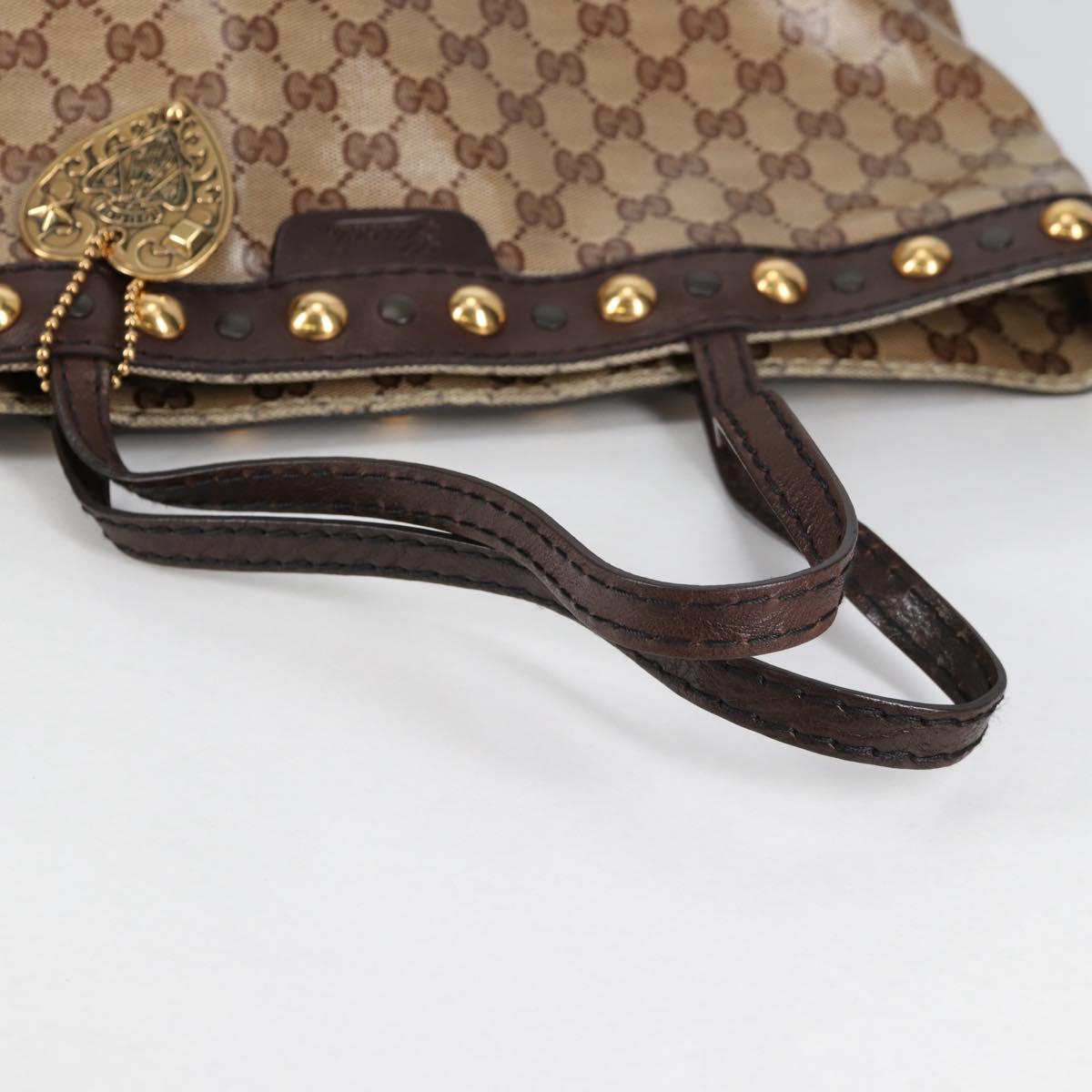GUCCI Babushka GG Crystal Tote Bag Coated Canvas Gold Beige 208940 Auth 141867V