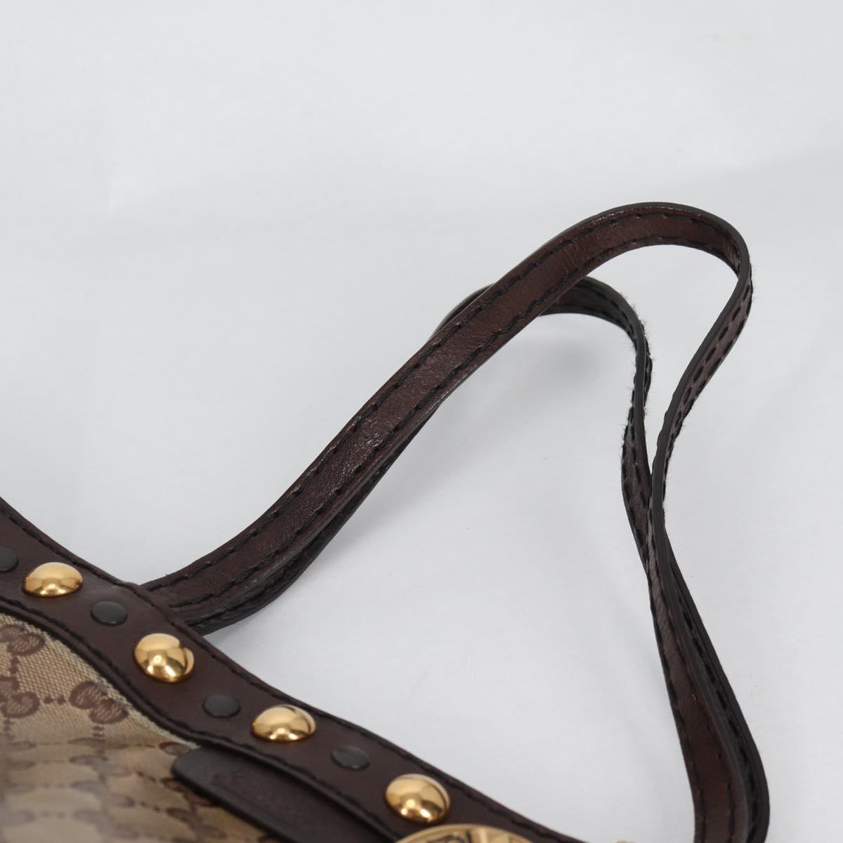 GUCCI Babushka GG Crystal Tote Bag Coated Canvas Gold Beige 208940 Auth 141867V