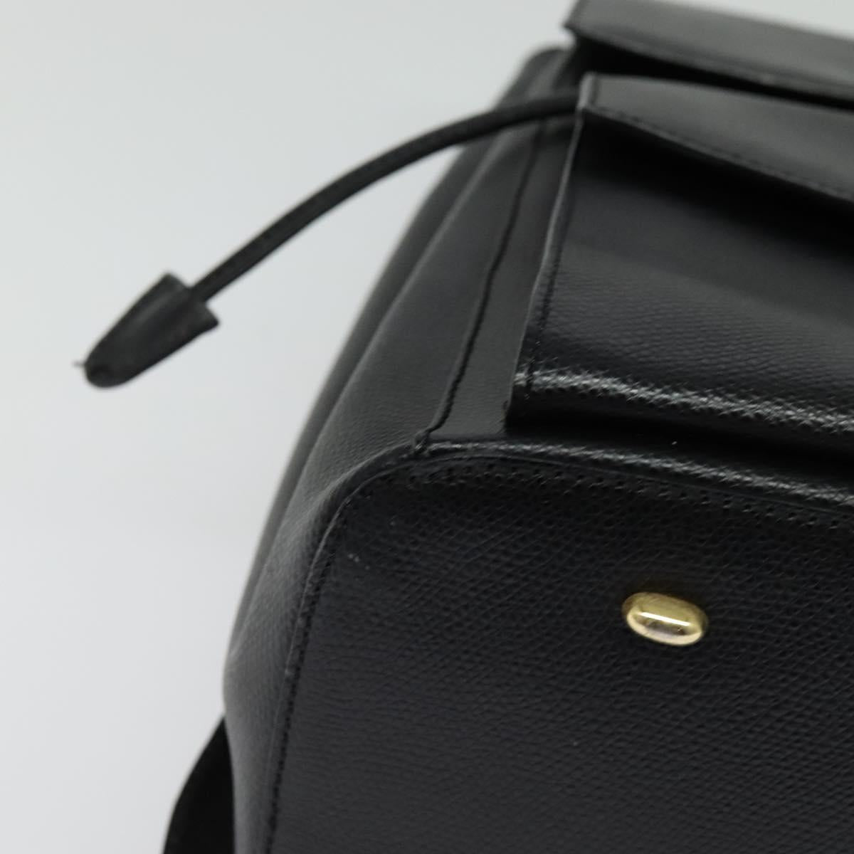 CELINE Backpack Leather Black Gold Auth 141872