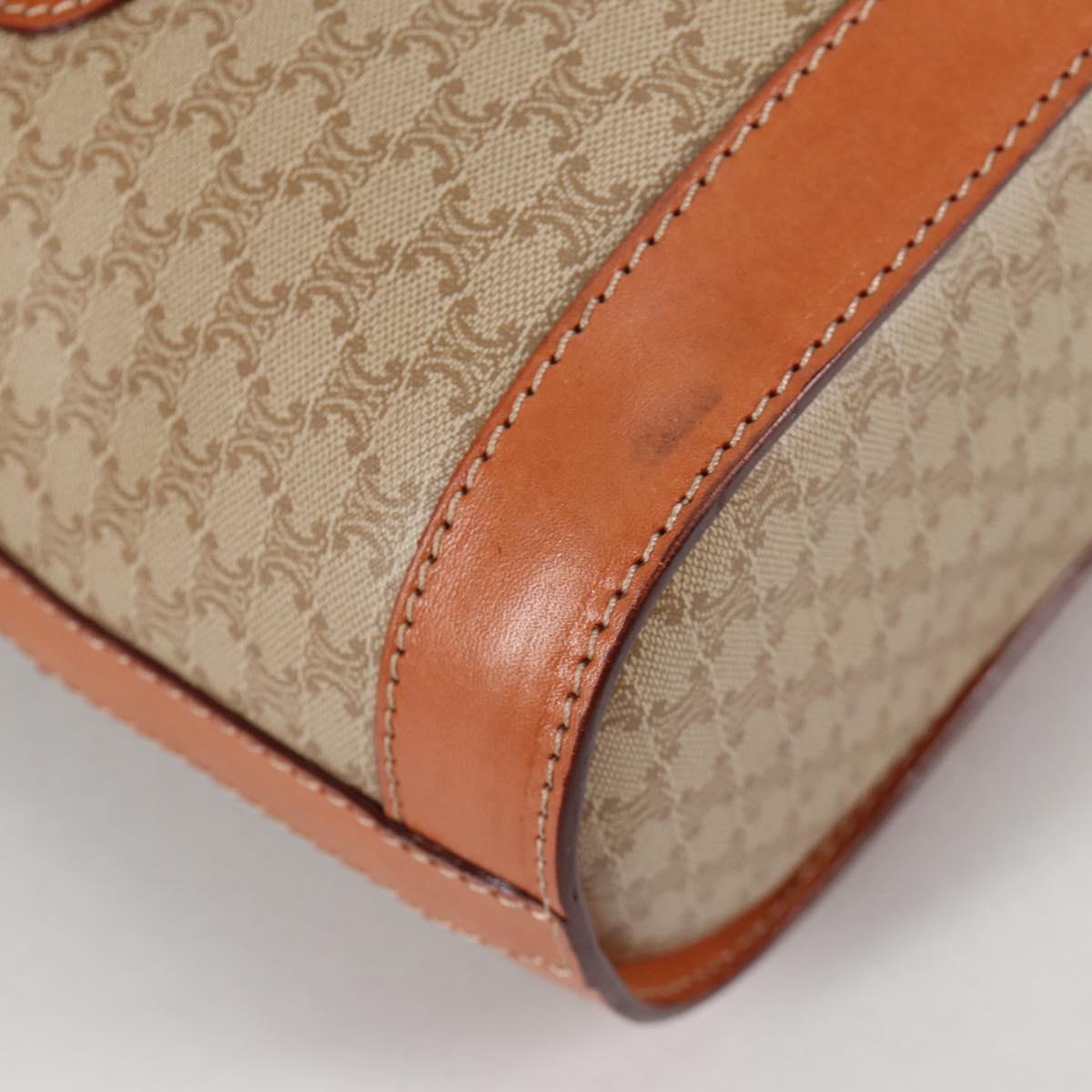 CELINE Macadam Canvas Tote Bag PVC Beige Gold Auth 141894V