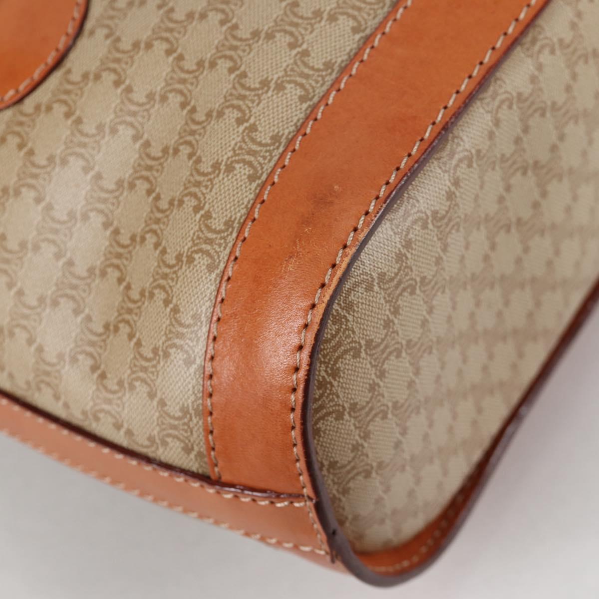 CELINE Macadam Canvas Tote Bag PVC Beige Gold Auth 141894V