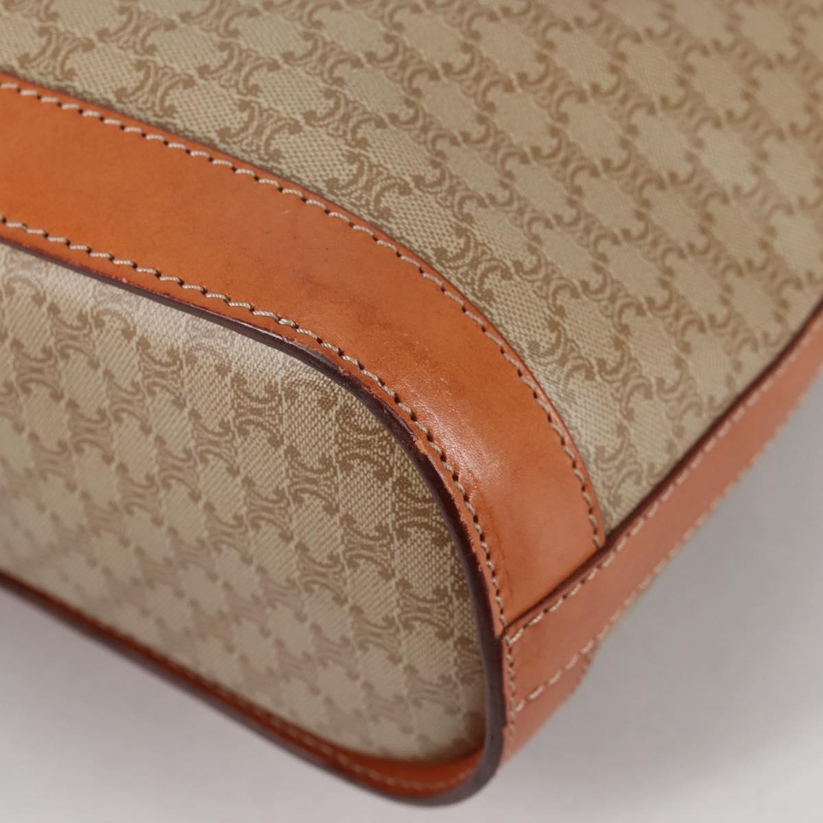 CELINE Macadam Canvas Tote Bag PVC Beige Gold Auth 141894V