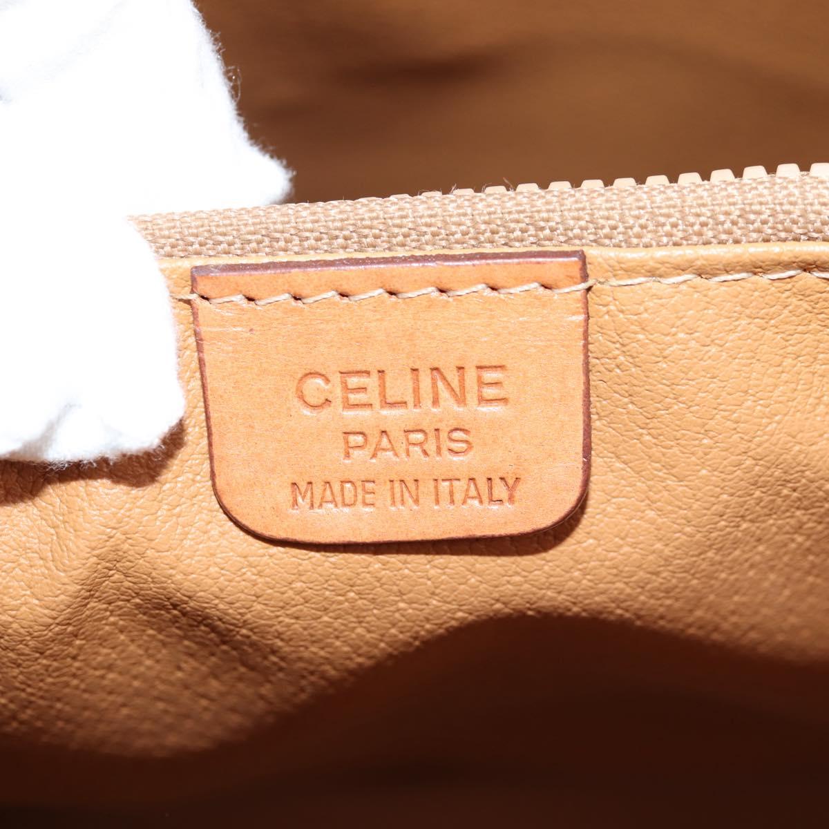 CELINE Macadam Canvas Tote Bag PVC Beige Gold Auth 141894V