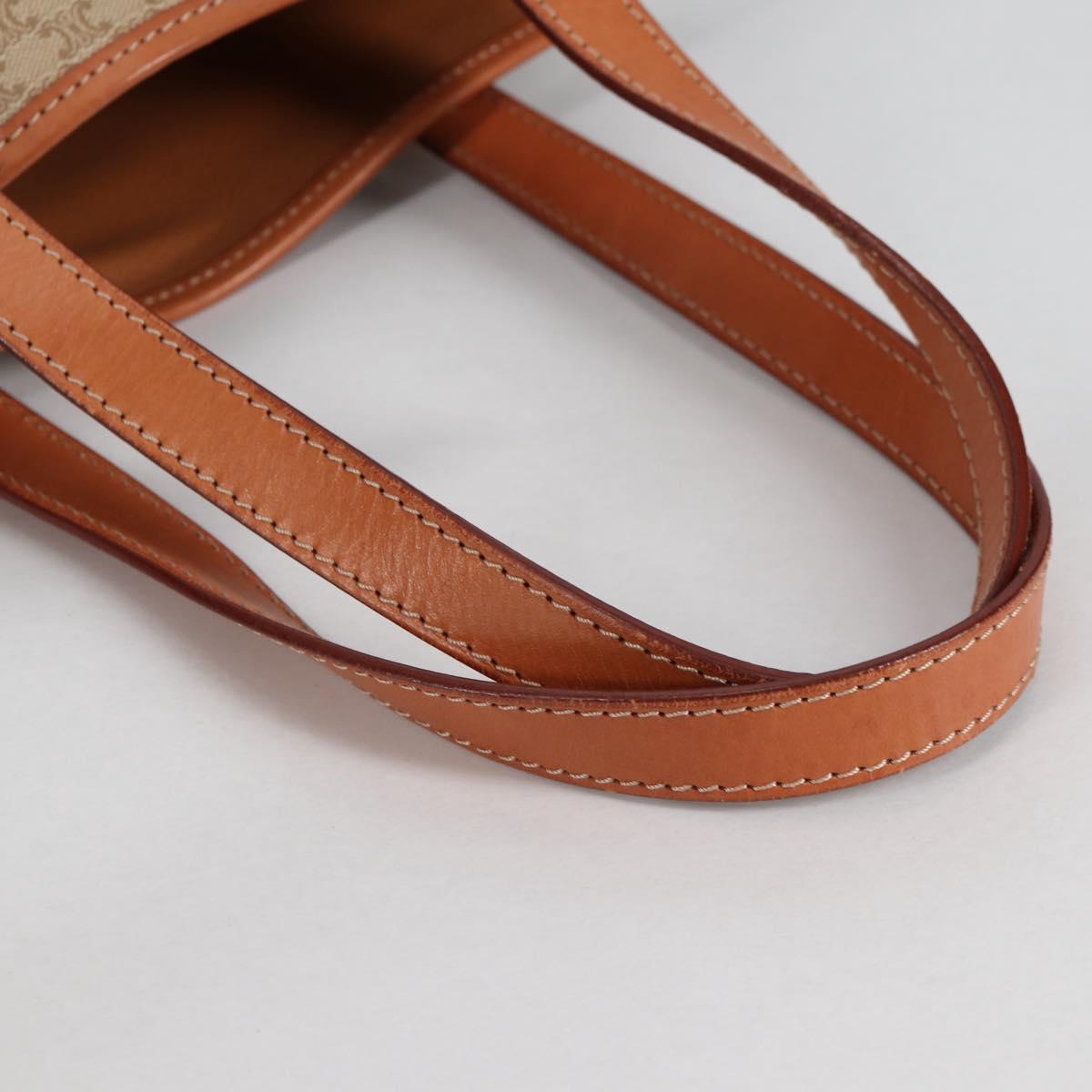 CELINE Macadam Canvas Tote Bag PVC Beige Gold Auth 141894V