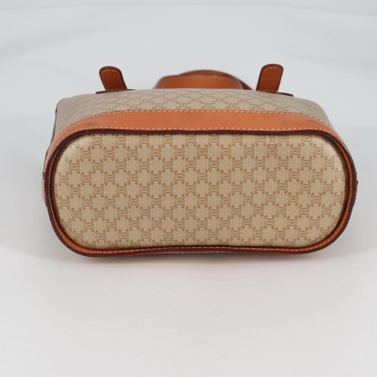 CELINE Macadam Canvas Tote Bag PVC Beige Gold Auth 141894V