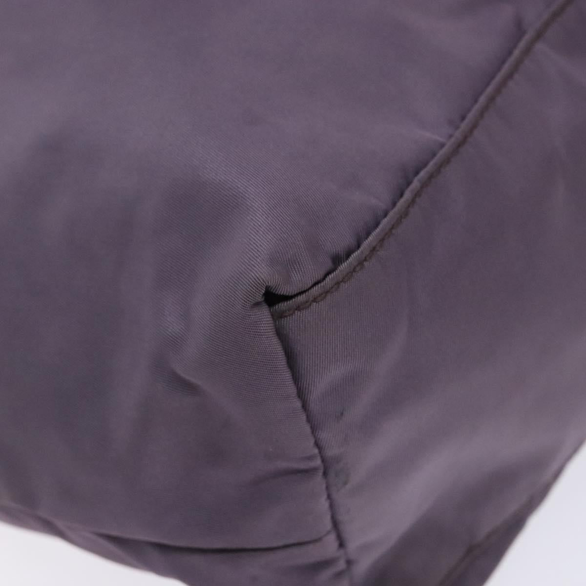 PRADA Tote Bag Nylon Silver Purple Auth 141908