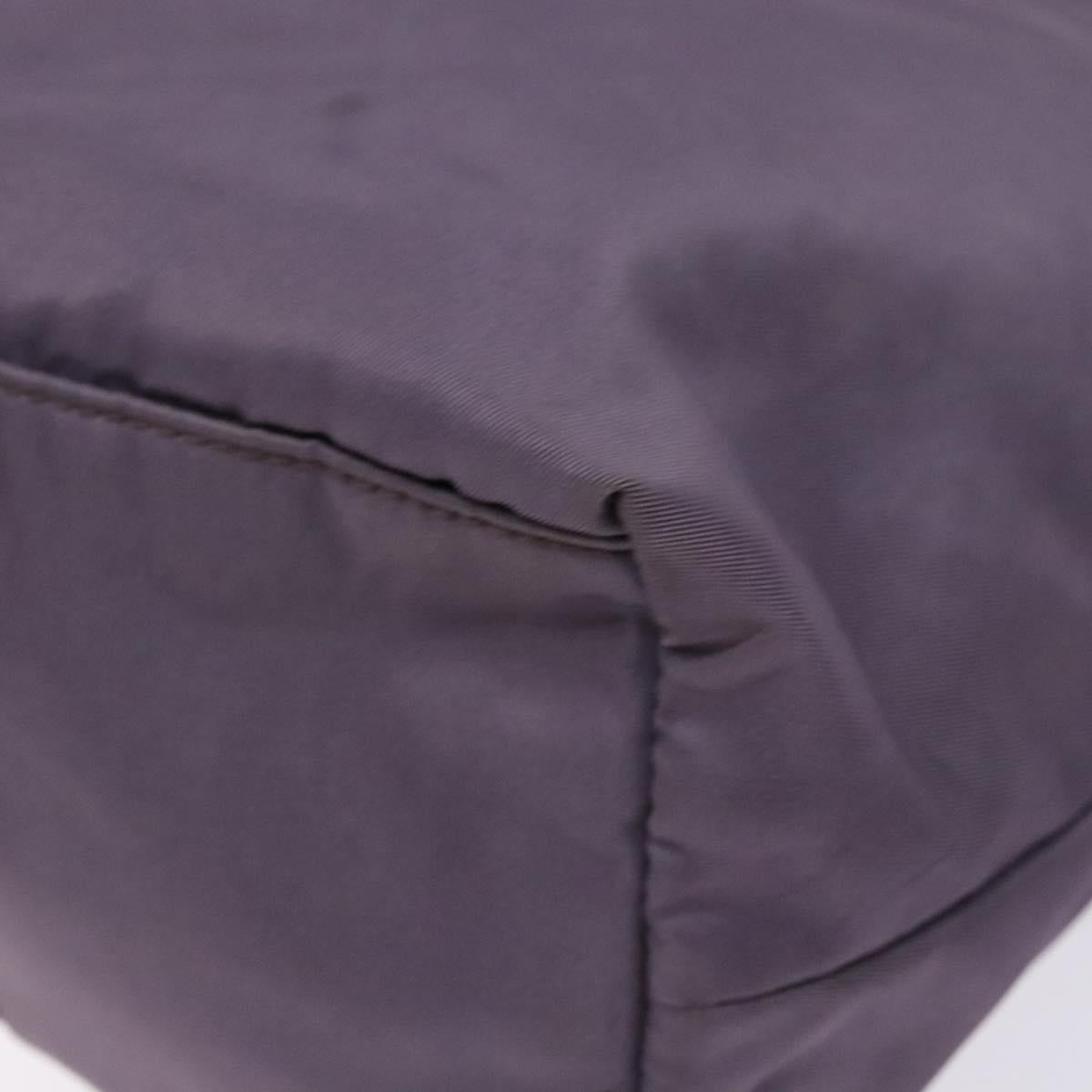 PRADA Tote Bag Nylon Silver Purple Auth 141908