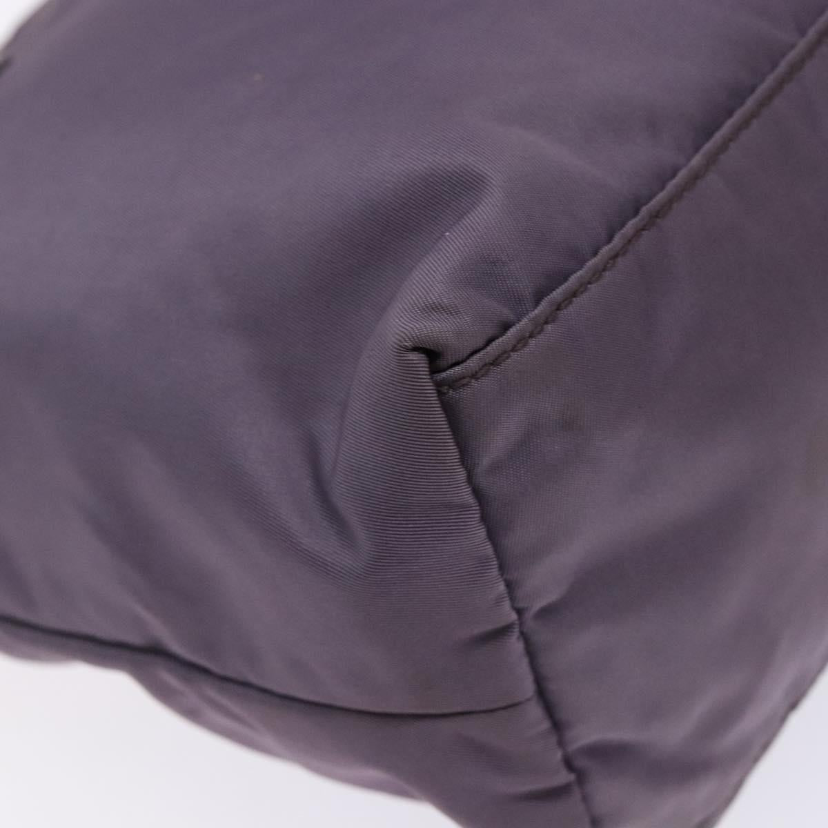 PRADA Tote Bag Nylon Silver Purple Auth 141908