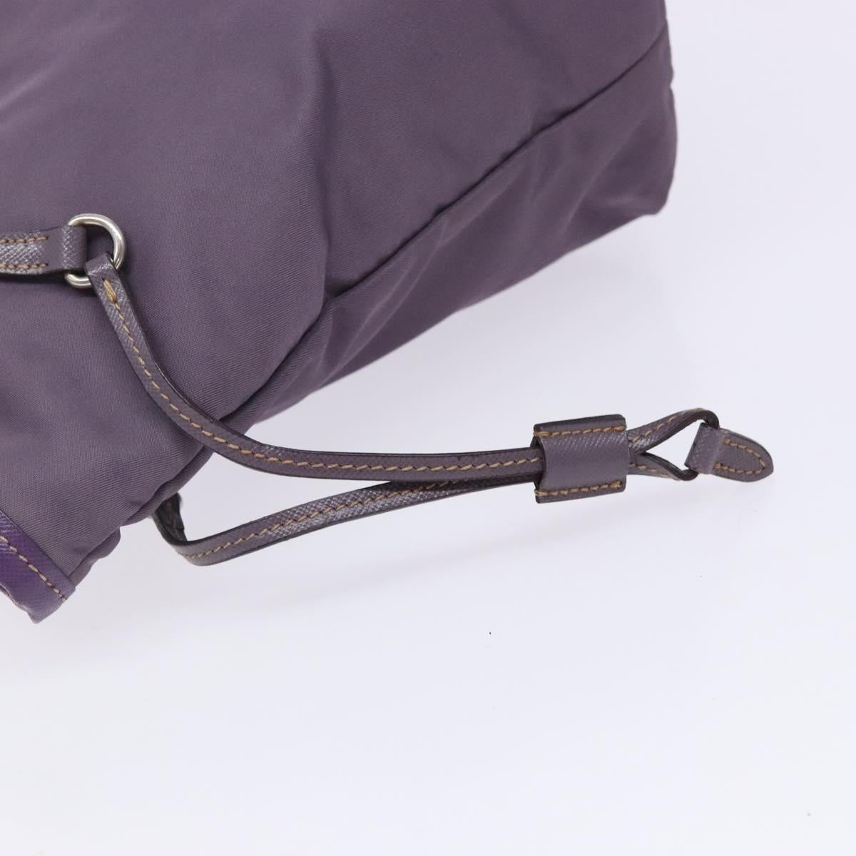 PRADA Tote Bag Nylon Silver Purple Auth 141908