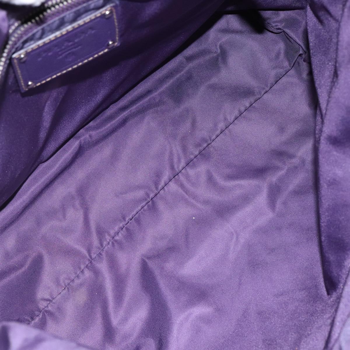 PRADA Tote Bag Nylon Silver Purple Auth 141908