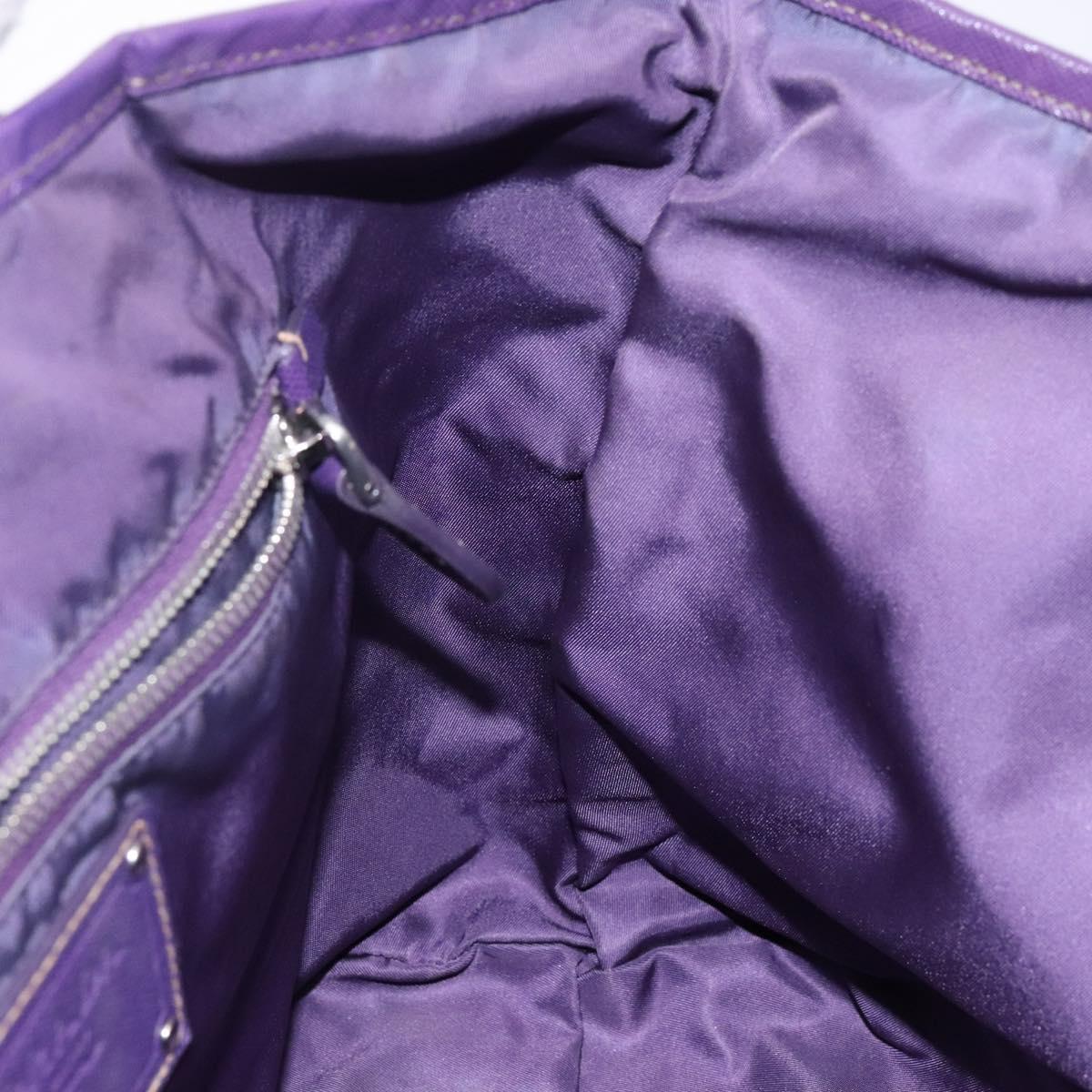 PRADA Tote Bag Nylon Silver Purple Auth 141908