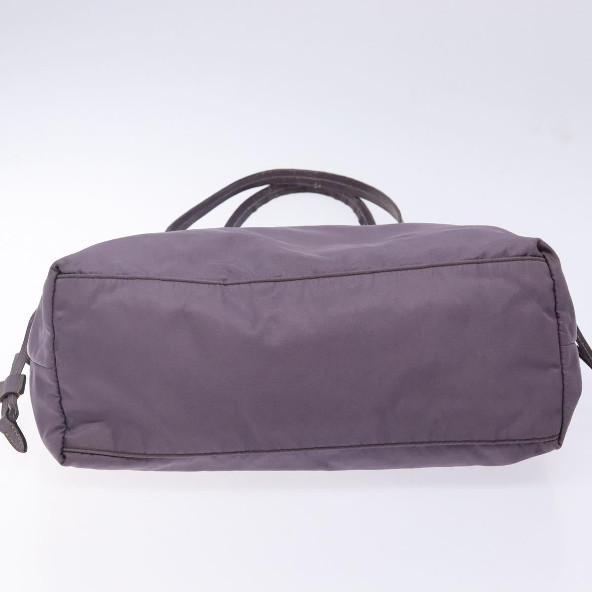 PRADA Tote Bag Nylon Silver Purple Auth 141908