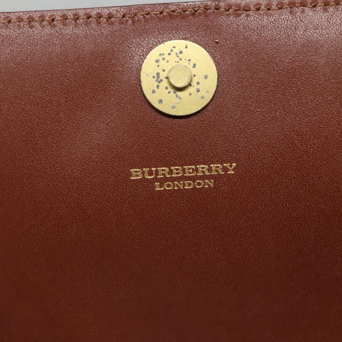 BURBERRY Nova Check Shoulder Bag PVC Beige Gold Auth 141912