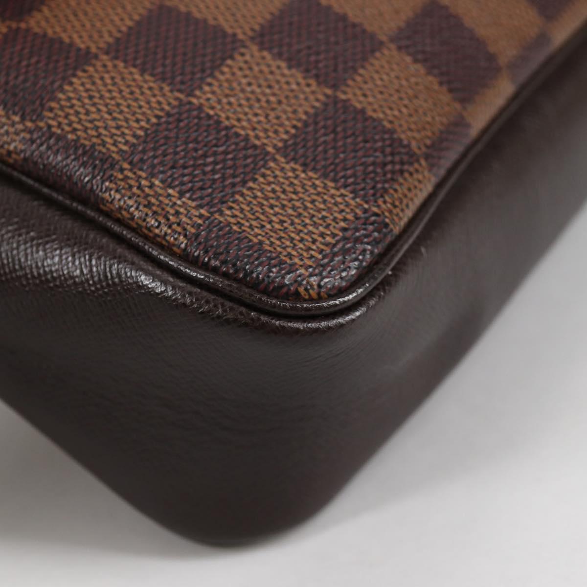 LOUIS VUITTON Damier Ebene Trousse Makeup Pouch N51982 LV Auth 141923V