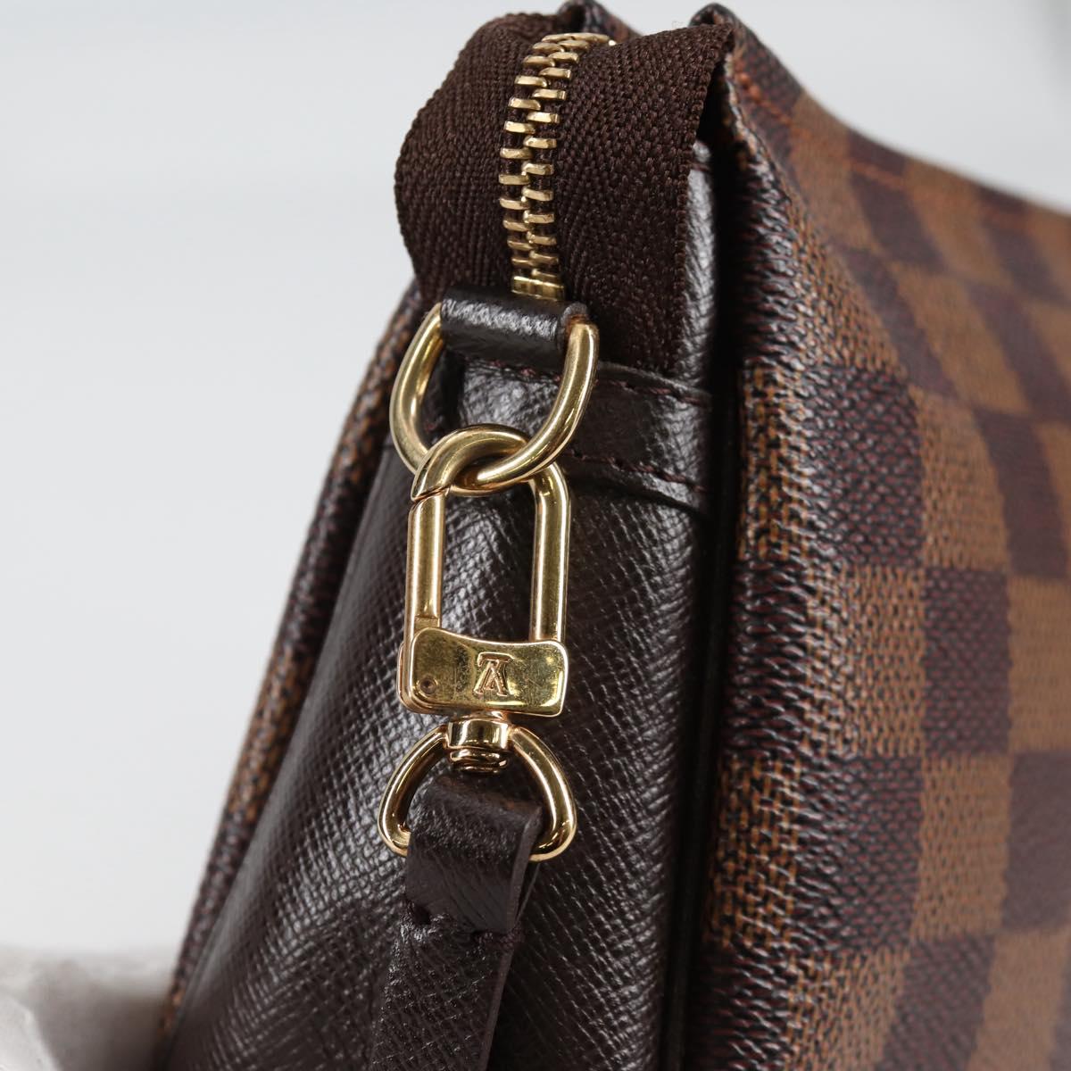 LOUIS VUITTON Damier Ebene Trousse Makeup Pouch N51982 LV Auth 141923V