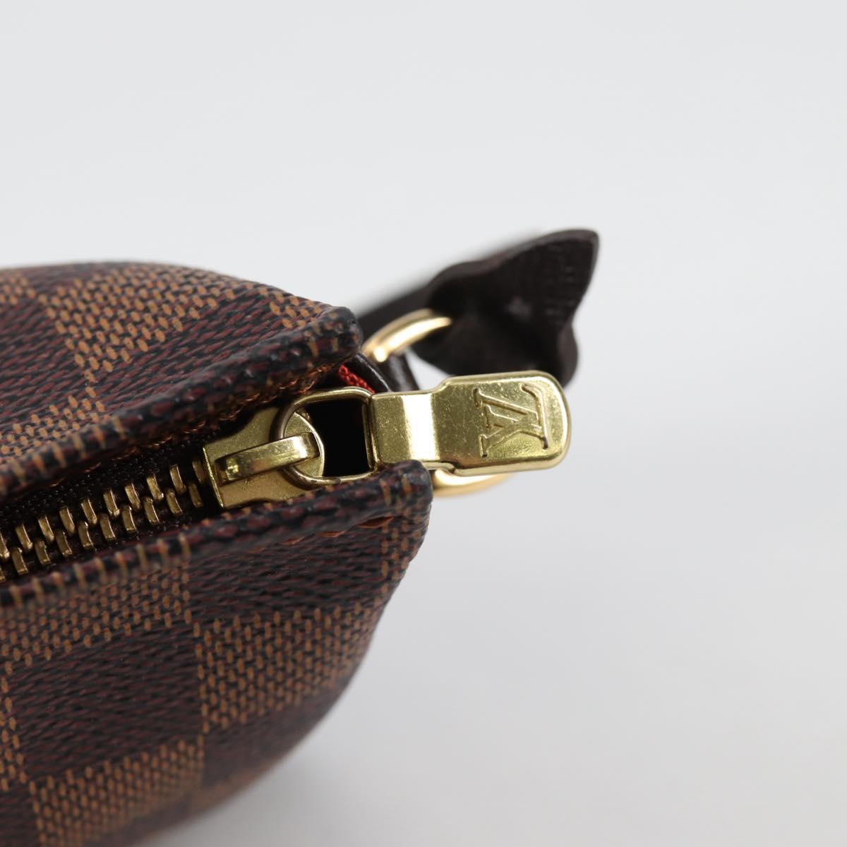 LOUIS VUITTON Damier Ebene Trousse Makeup Pouch N51982 LV Auth 141923V