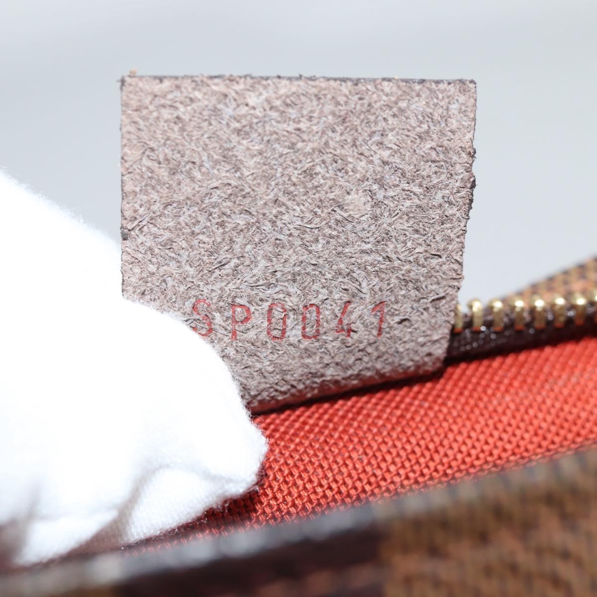 LOUIS VUITTON Damier Ebene Trousse Makeup Pouch N51982 LV Auth 141923V