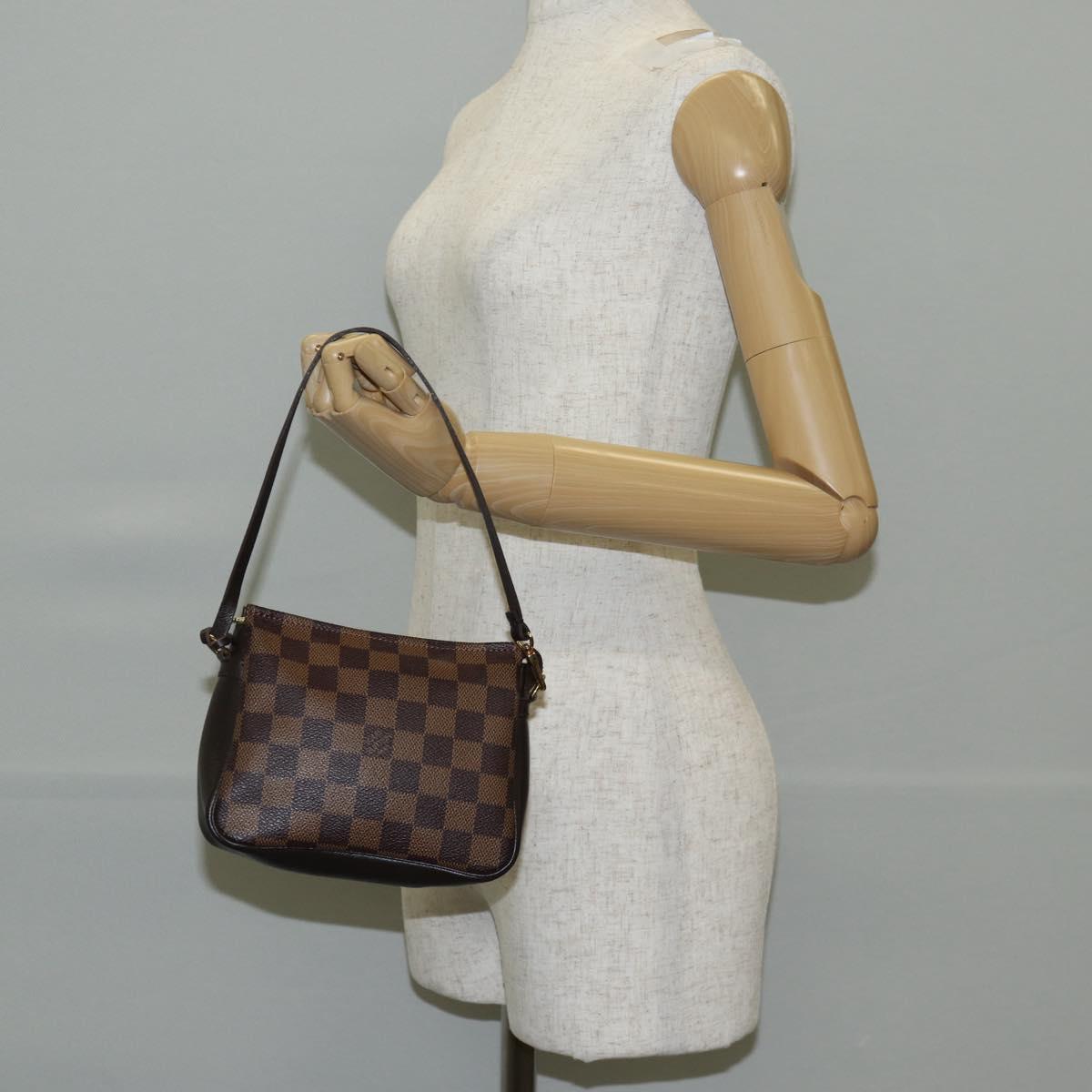 LOUIS VUITTON Damier Ebene Trousse Makeup Pouch N51982 LV Auth 141923V