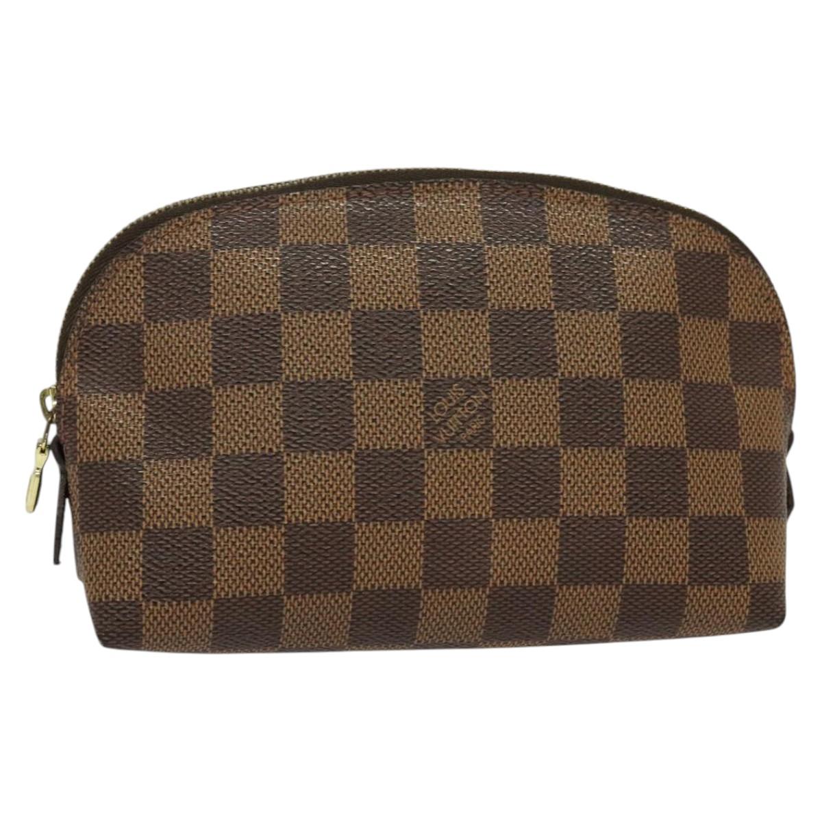 LOUIS VUITTON Damier Ebene Pochette Cosmetic PM Pouch N47516 LV Auth 141924