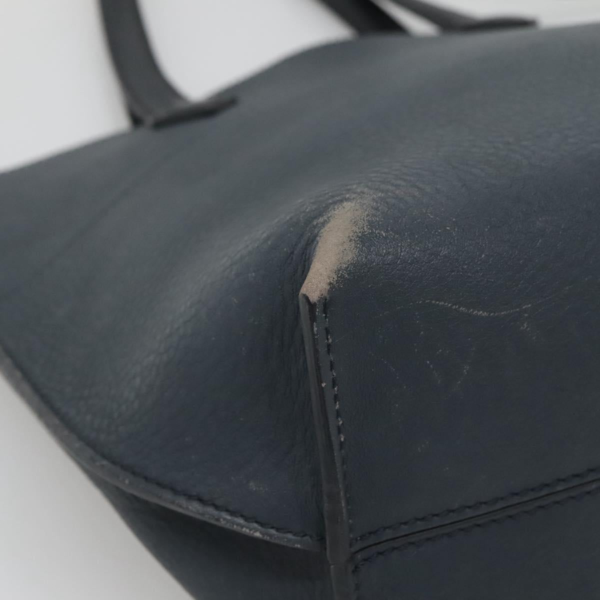 FENDI All In Shopping Tote Bag Leather Navy Auth 141928