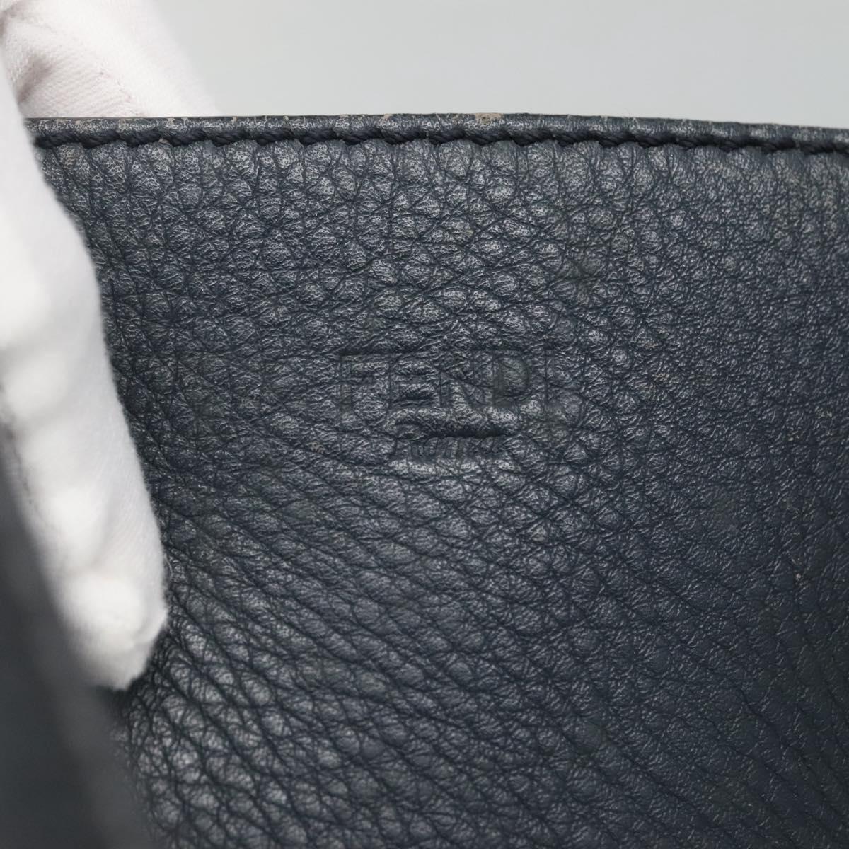 FENDI All In Shopping Tote Bag Leather Navy Auth 141928