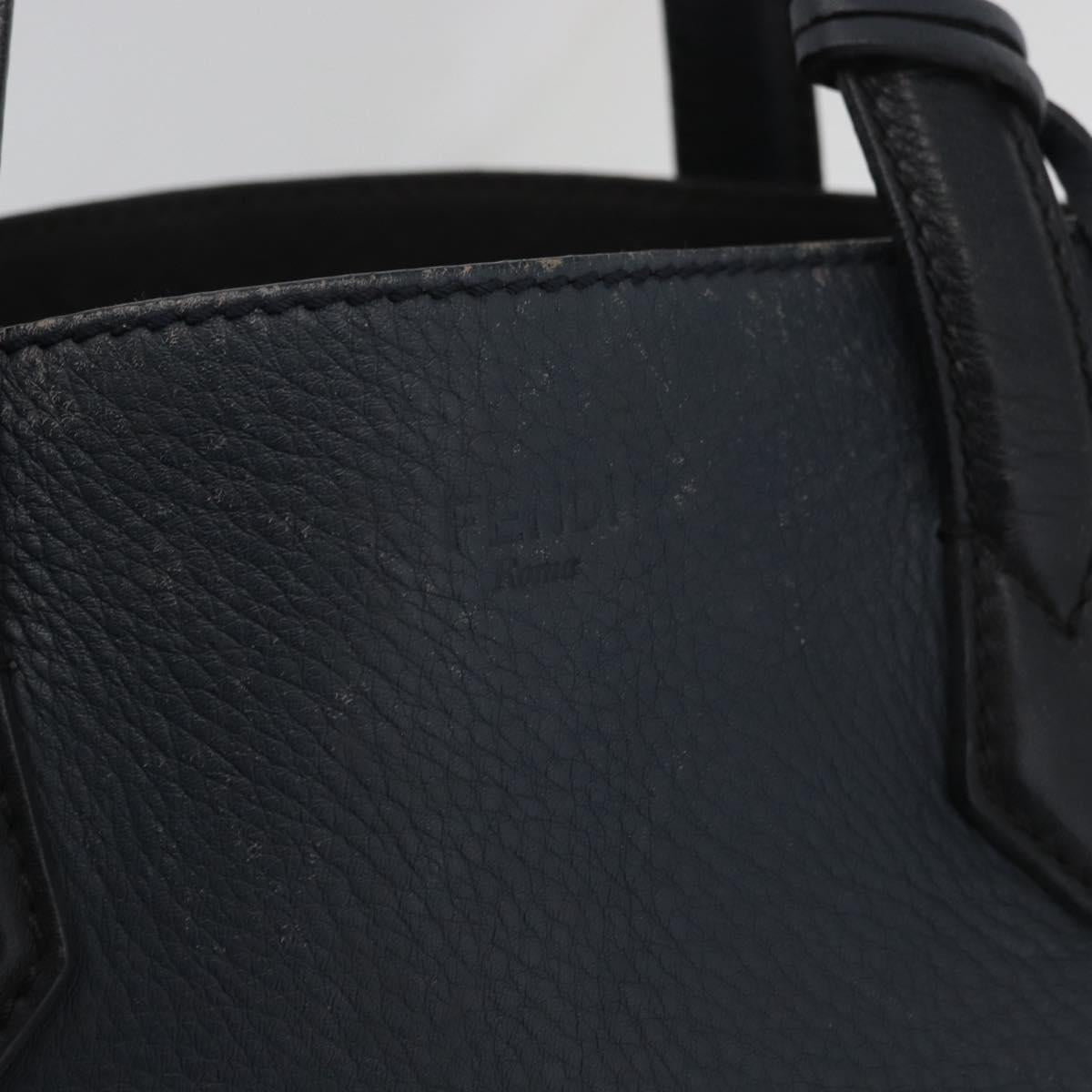 FENDI All In Shopping Tote Bag Leather Navy Auth 141928