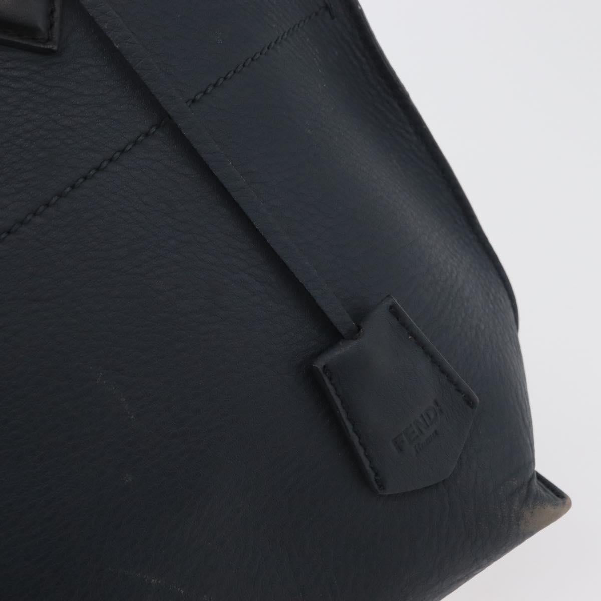 FENDI All In Shopping Tote Bag Leather Navy Auth 141928